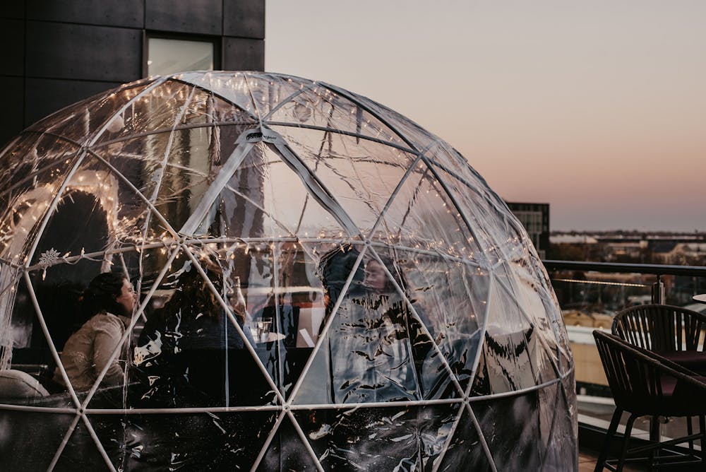 a close up of an umbrella