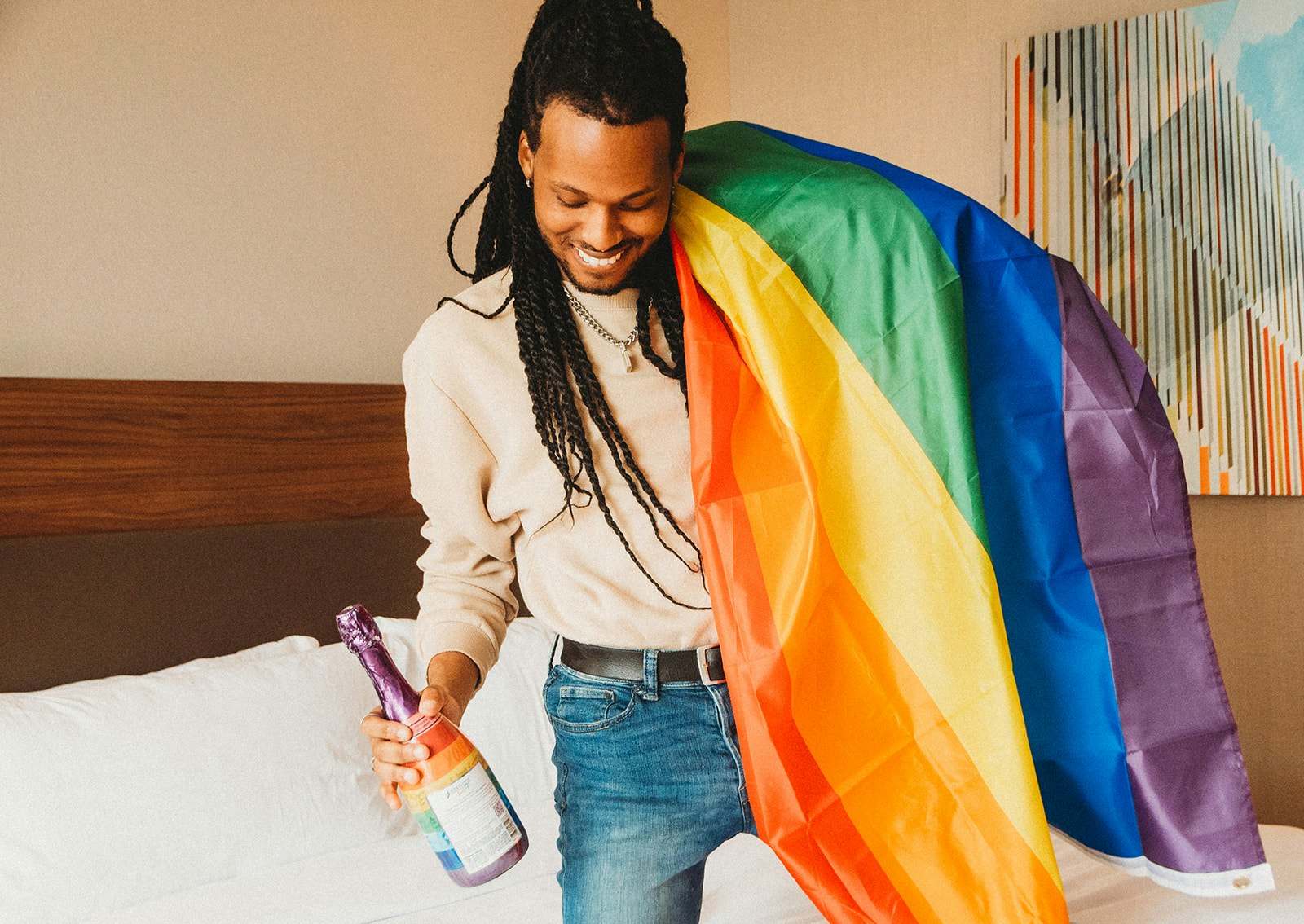 a person wearing a blue shirt